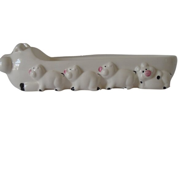 Vintage 1983 Ron Gordon Ceramic Mother Pig and Piglets Cookie Dish Cracker Dish - Picture 7 of 10